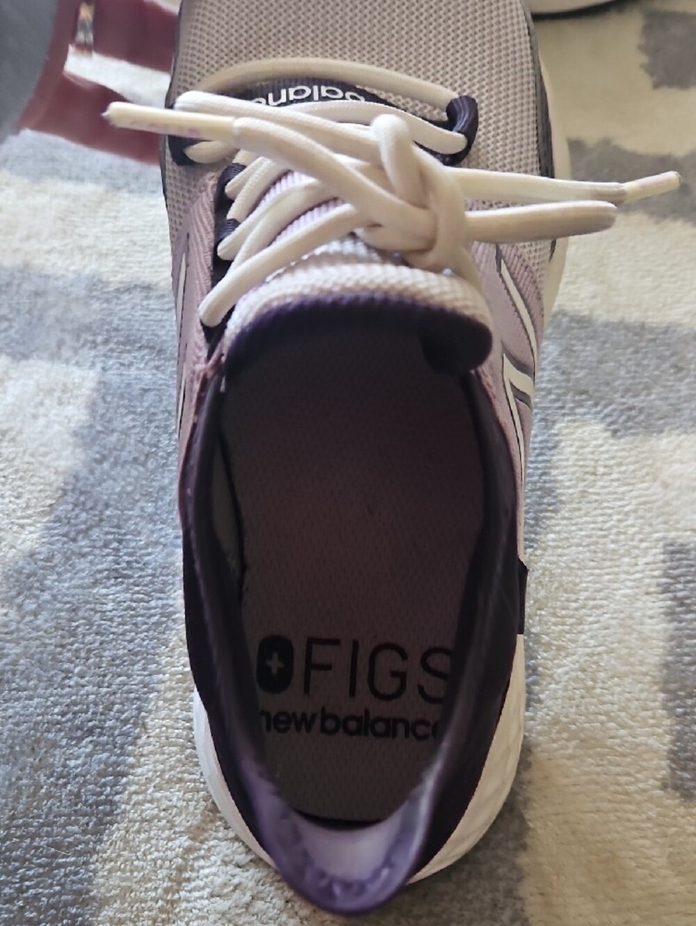 Figs New Balance Women's Lavender, Black & White Running Shoes - Picture 3 of 3